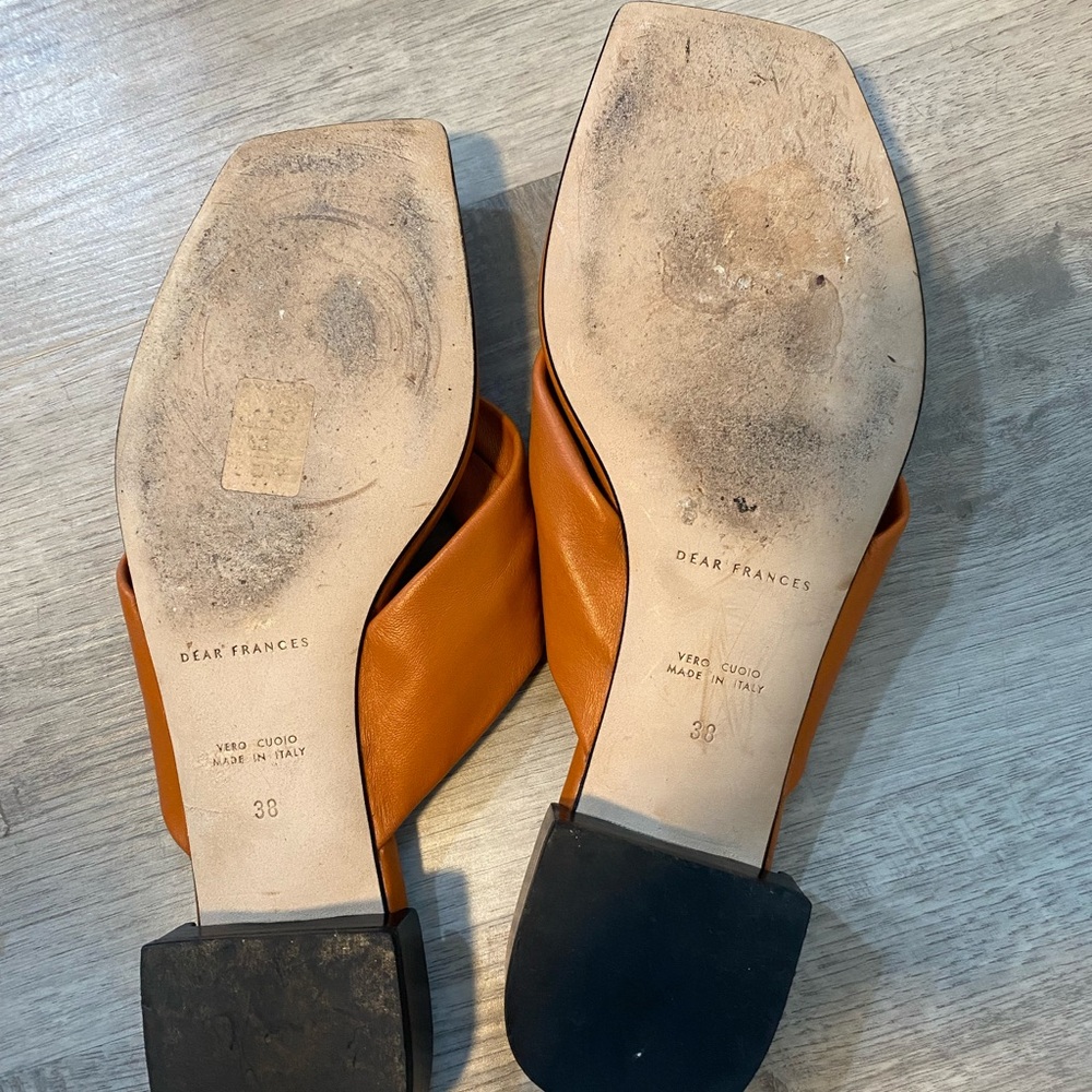 Dear Frances Pecan Leather wrap sandal size 38/8 - Picture 2 of 7